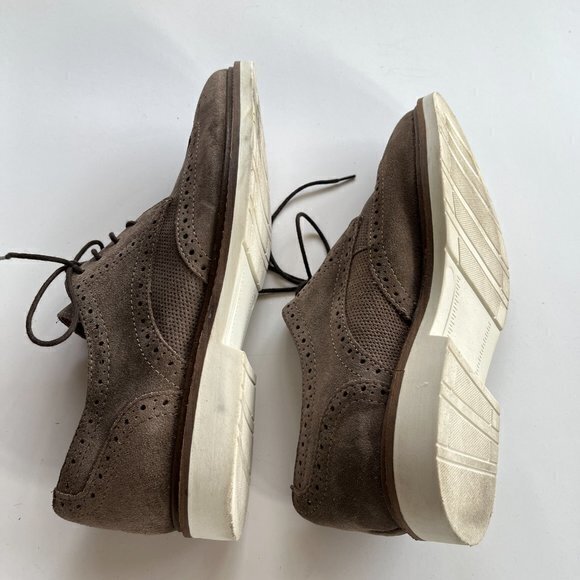 Structure Preston Lace Up Oxfords Mens Size 9 Gray Leather Shoes‎ Work Career - Picture 7 of 8